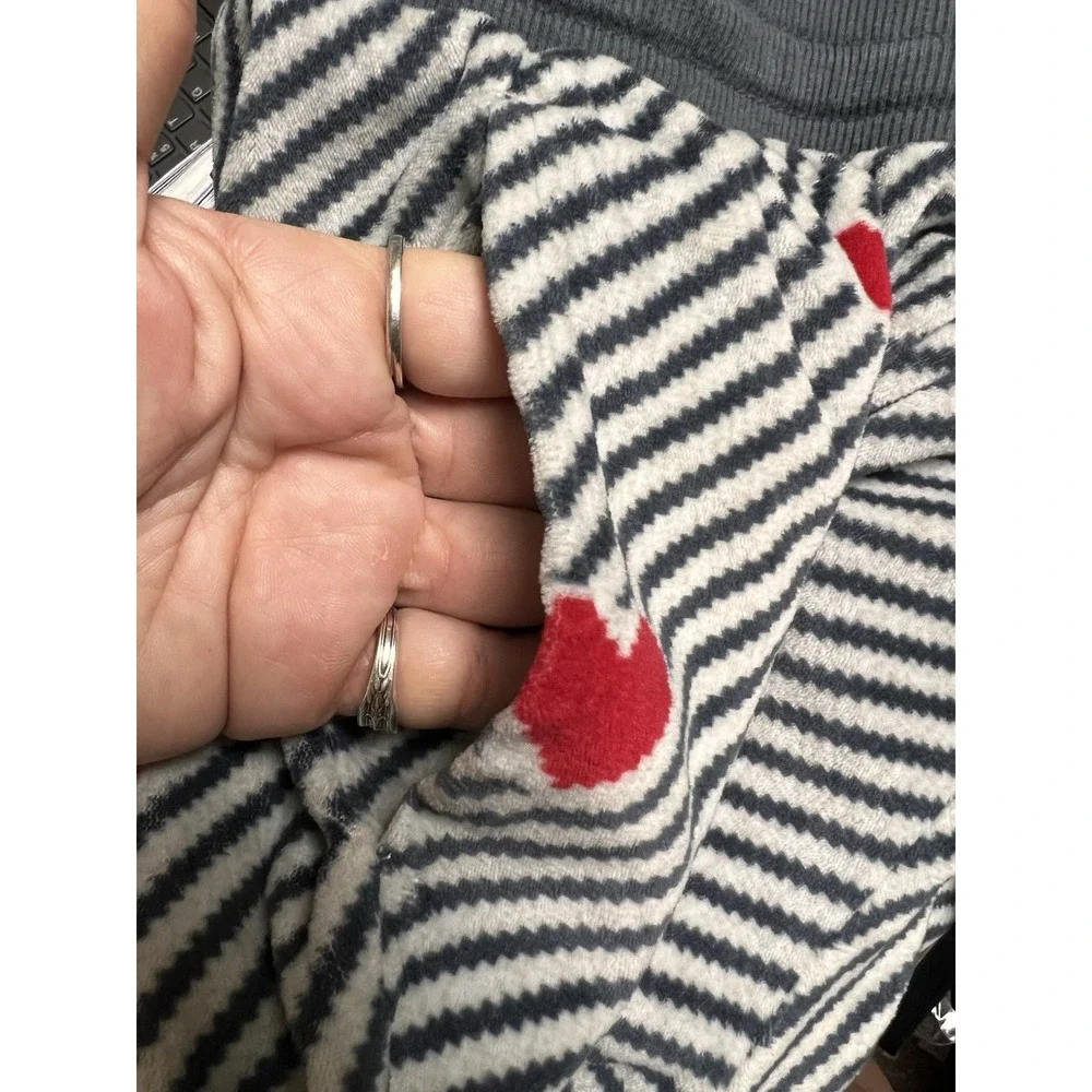 Secret Treasures Womens Large 12-14 Heart Striped Pajama‎ Jogger Pants Black Red